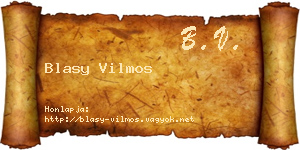 Blasy Vilmos névjegykártya